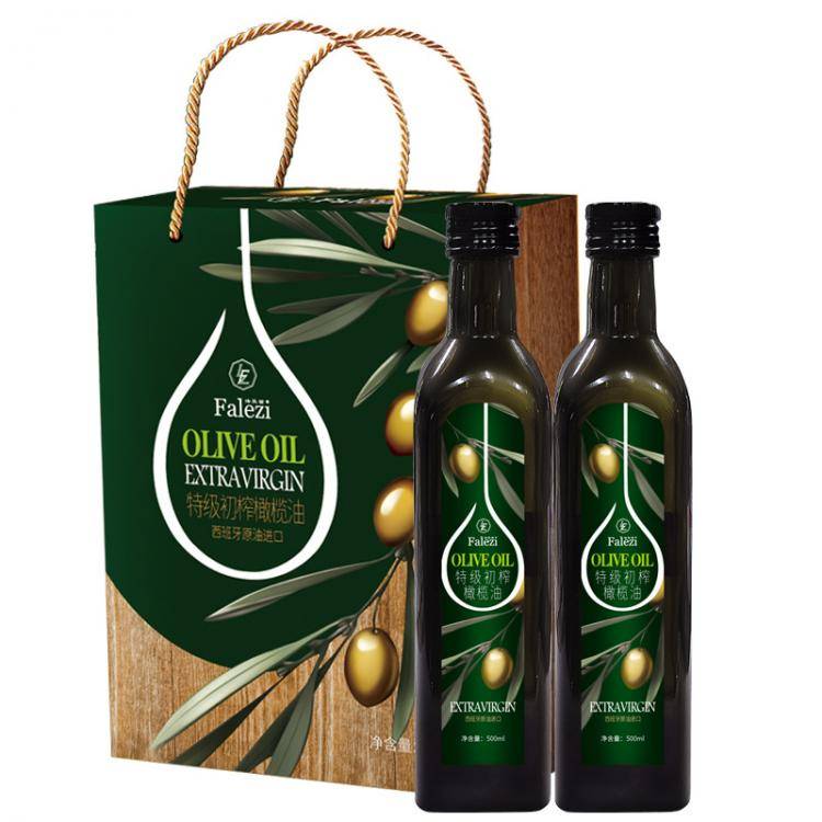 包邮！橄榄油500ml*2瓶送礼盒装西班牙进口低脂食用油健康油礼盒装